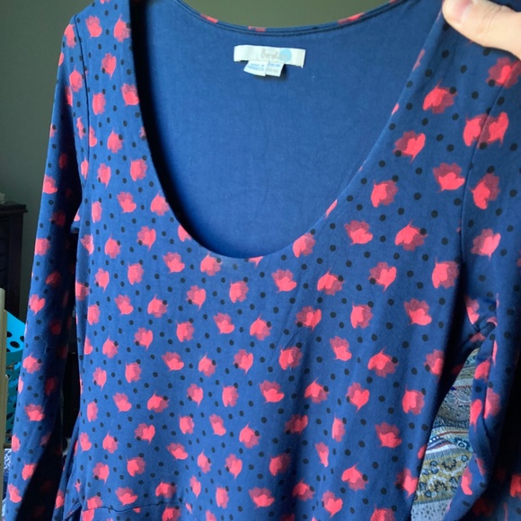 Boden Silvia Jersey “Faux” Wrap Dress Navy Floral Dot Print - Size 4 R - Picture 8 of 9